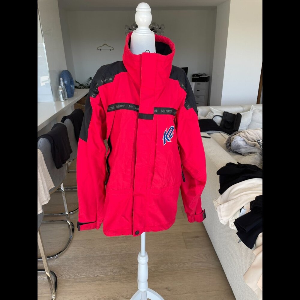 Marmot x K2 Gore-Tex Ski Jacket Red Black Waterproof Vintage Tech Men’s Medium